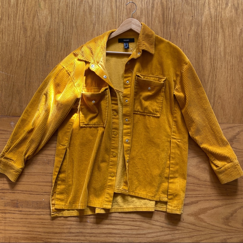Mustard corduroy oversized button up